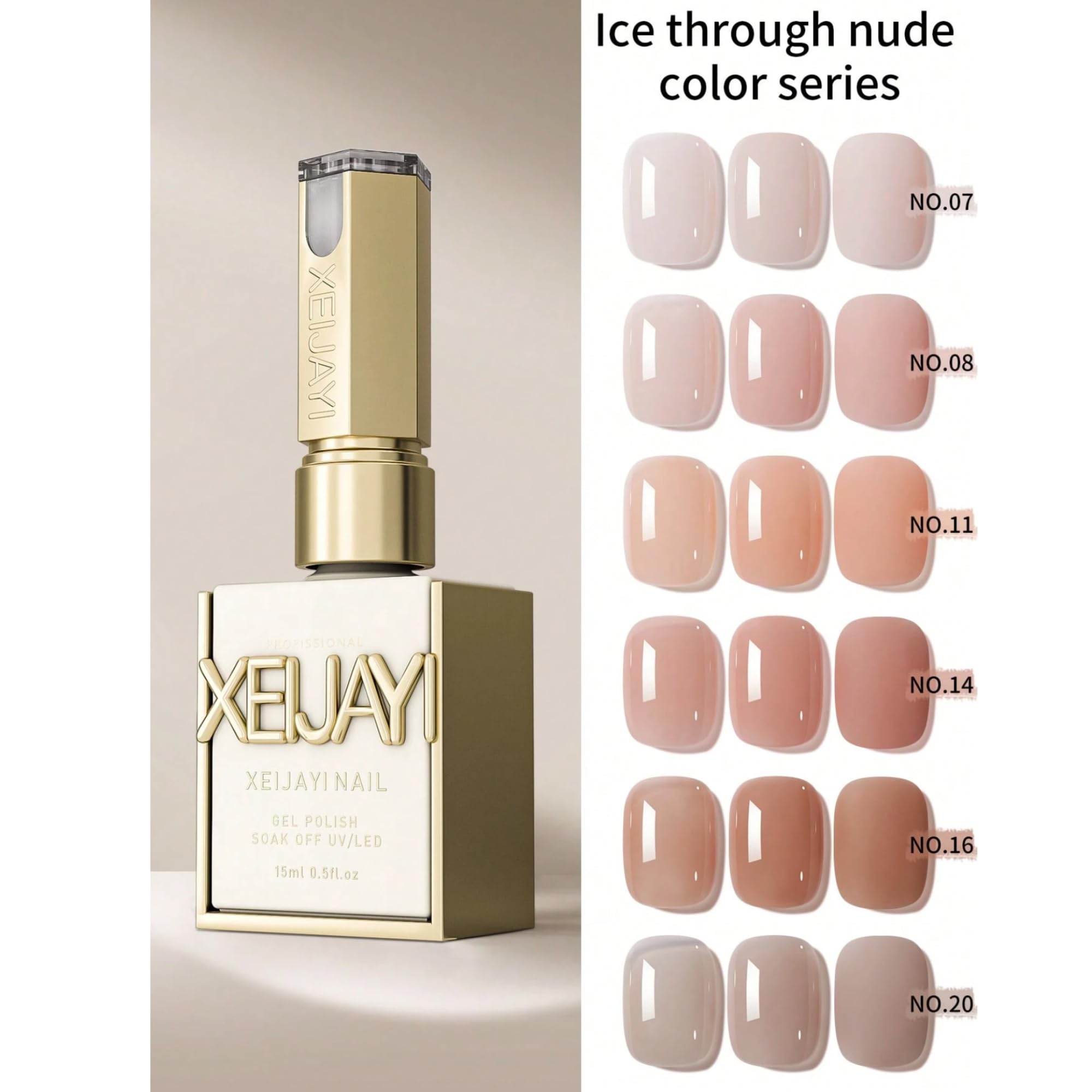 Amazon.com: Xeijayi Jelly Ice Nude Gel Nail Polish (M008)15ml